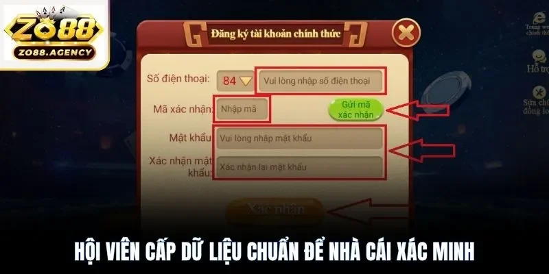 Hội viên cấp dữ liệu chuẩn để nhà cái xác minh