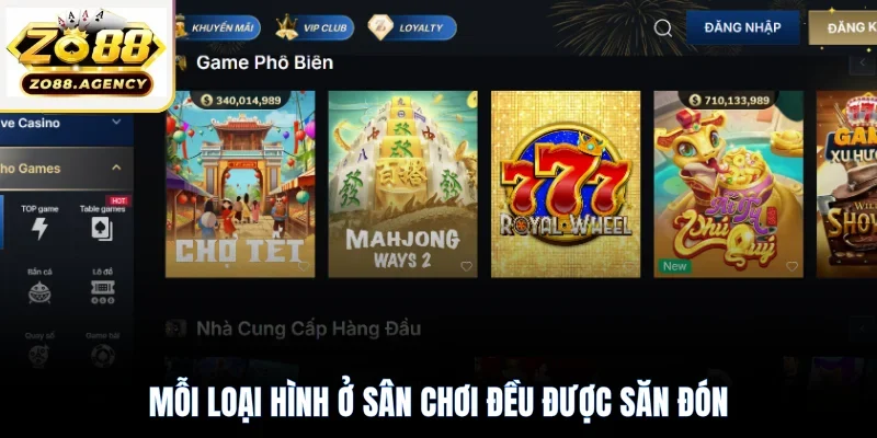 Mỗi loại hình ở sân chơi đều được săn đón